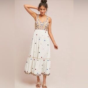 Anthropologie Payal Pratap Nora Midi Embroidered Dress 4,Indo Western Wear